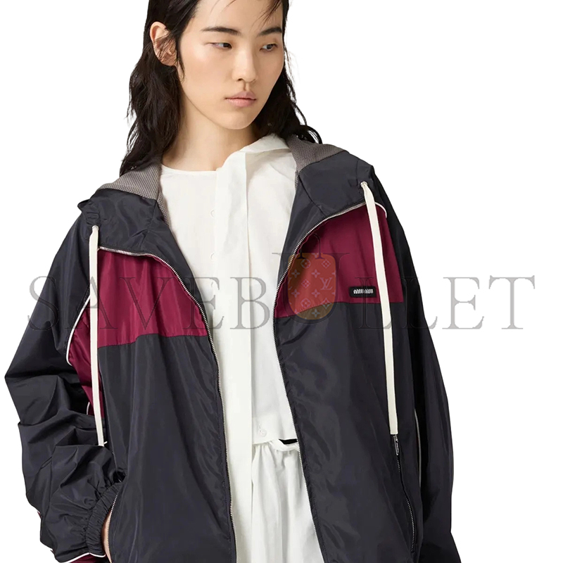 MIU MIU TECHNICAL SILK ZIPPER BLOUSON JACKET ML1220